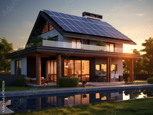 sustainable energy with solar panels