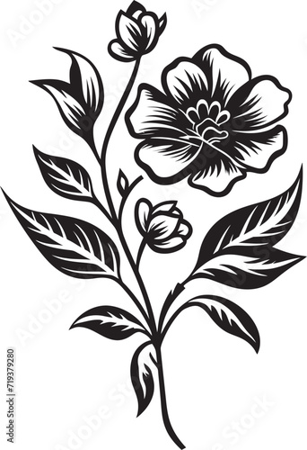 Monochrome Mastery Floral Vector SketchesDarkened Delights Black Vector Blossoms
