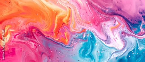 Energetic Liquid Swirls Embracing Modern Shades Of Pink, Orange, Blue, And Violet. Сoncept Modern Abstract Art, Vibrant Color Palette, Dynamic Fluid Motions, Creative Expression