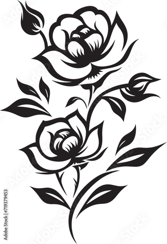 Enigmatic Midnight Harmonies VI Mysterious Floral HarmoniesShadowy Bloomed Elegance VI Black Vector Bloomed Elegance