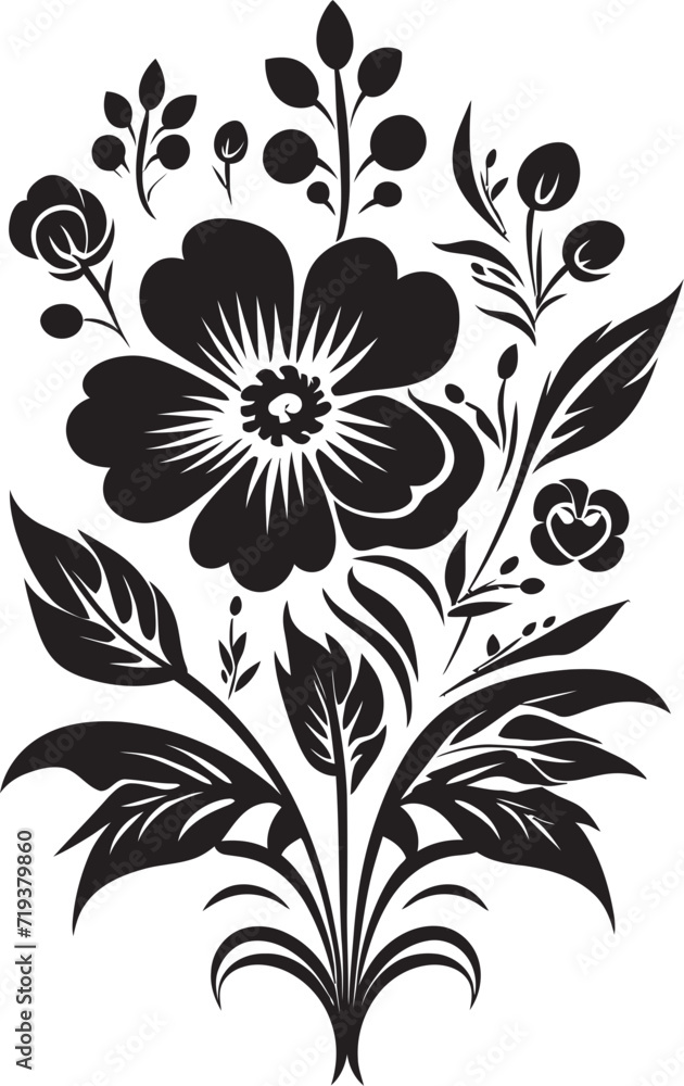 Inked Floral Intricacies Illuminated XIV Intricate Vector Floral IntricaciesEnigmatic Floral Beauty Illuminated XIV Mysterious Vector Floral Beauty