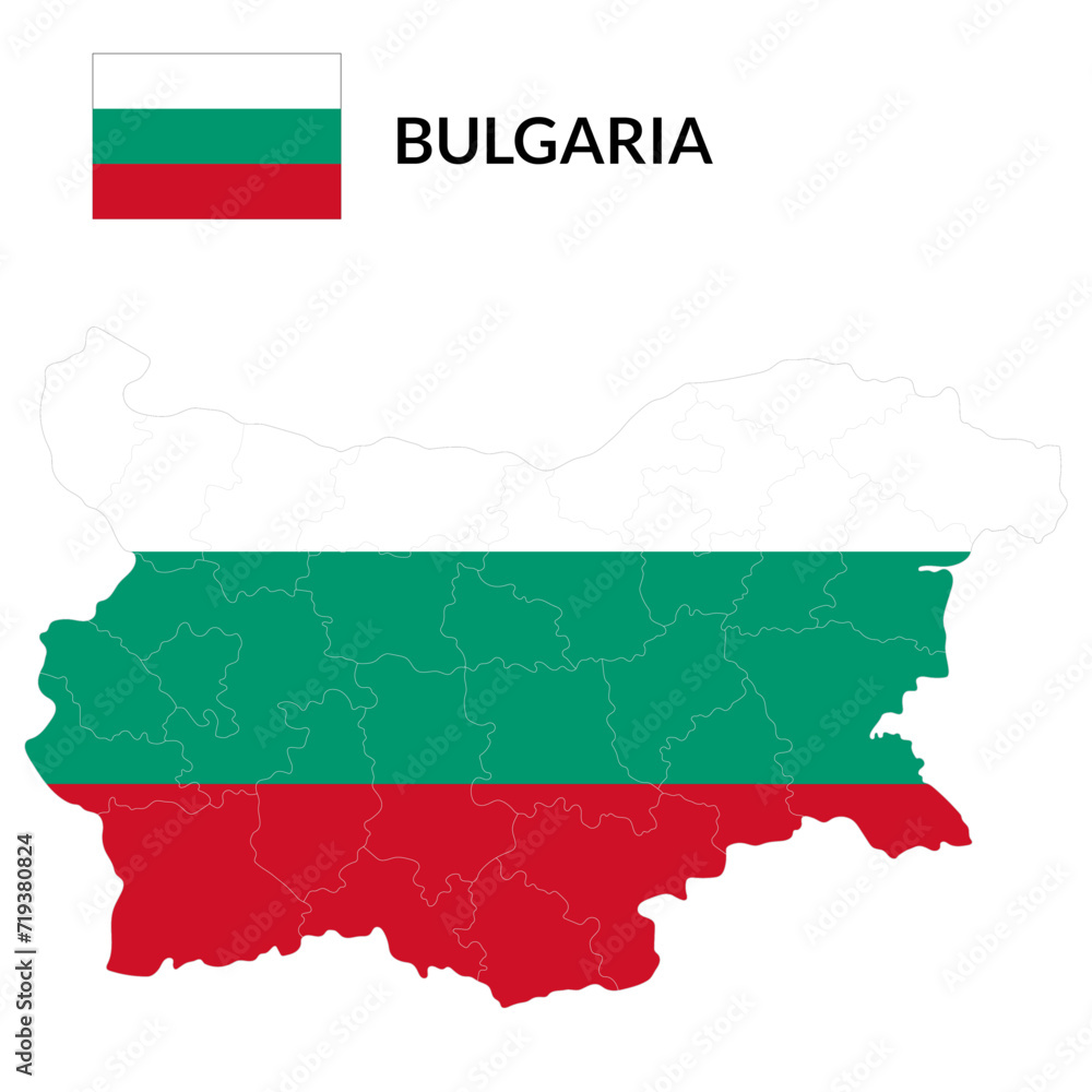 Bulgaria map. Map of Bulgaria with Bulgaria flag Bulgaria map. Map of Bulgaria with Bulgaria flag