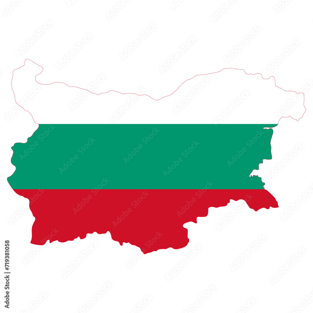 Obraz premium Bulgaria map. Map of Bulgaria with Bulgaria flag