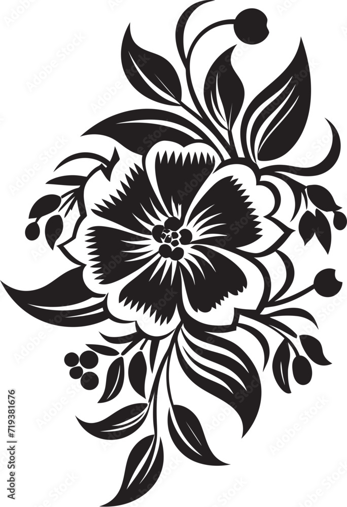 Ebony Essence Illumination X Detailed Vector EssenceBlackened Floral Details XIX Intricate Floral Vector Details