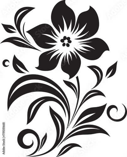 Obsidian Floral Melodies VI Chic Floral Vector MelodiesMonochrome Floral Symphony X Floral Vector Symphony