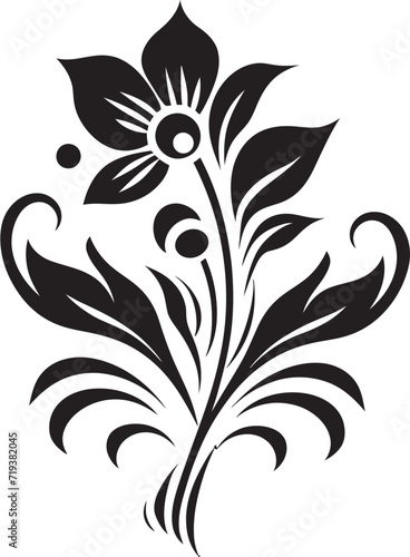Shadowed Scrolls Detailed Black Floral Vector ScrollsMonochromatic Marvels Dark Vector Floral Enigmas