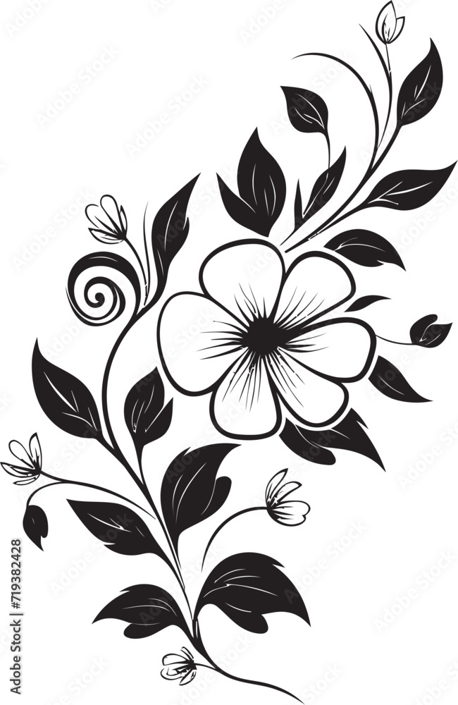 Monochrome Floral Magnificence Illuminated XIX Black and White Floral MagnificenceMidnight Floral Gallery Illuminated XIX Stylish Black Floral Gallery