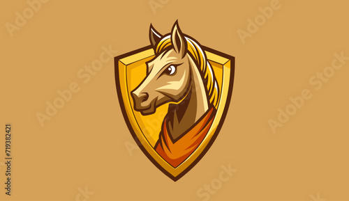 Vintage Luxury Horse Logo Design, Elegant Symbol Illustration Vector photo