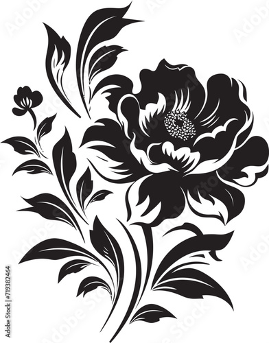 Midnight Murals Noir Floral Vector ArtistryNocturnal Noir Chic Black Floral Vector Designs