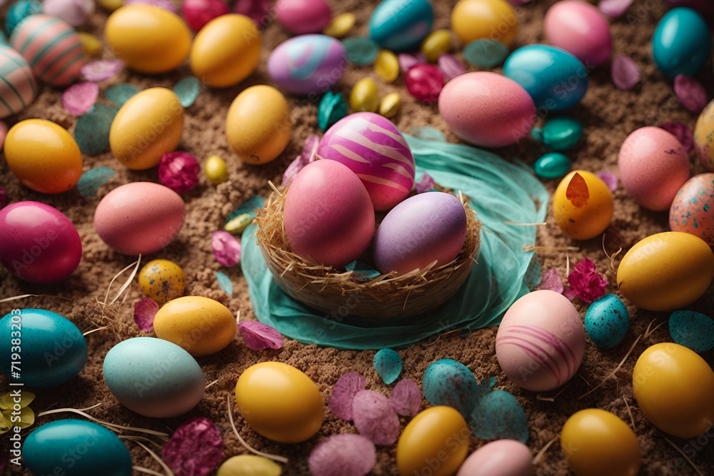 Obraz premium Easter Eggs on Slate