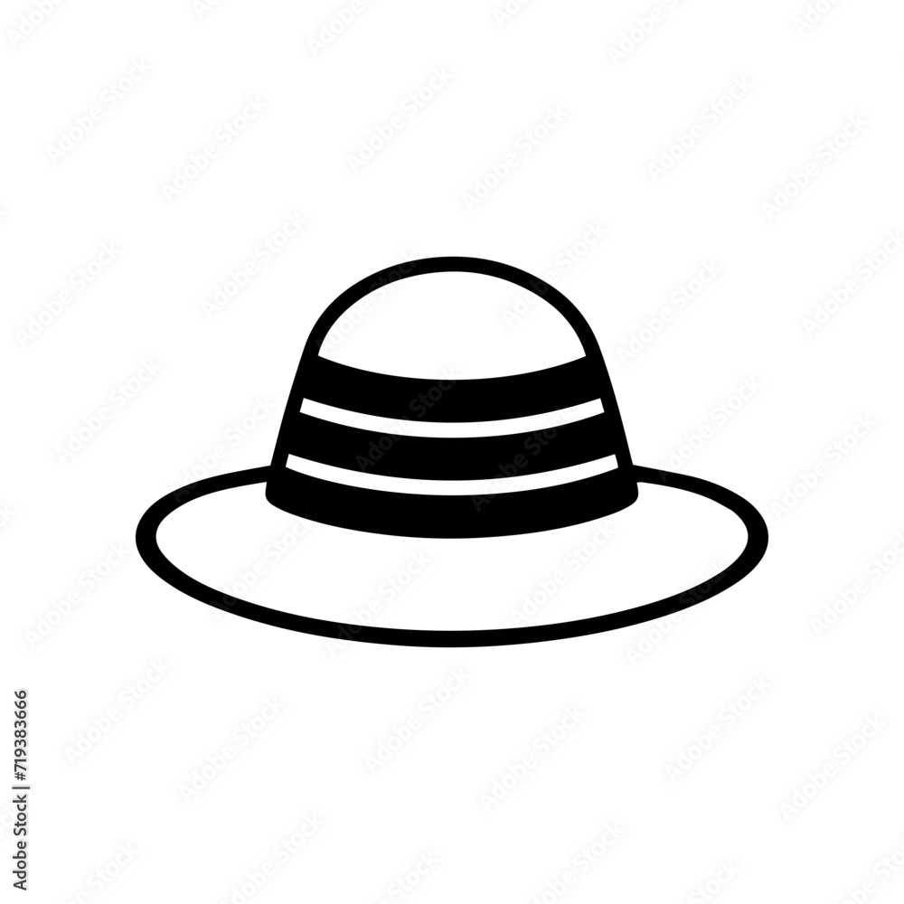 Sun hat icon. Women's beach hat Isolated Sun hat icon. Women's beach hat Isolated
