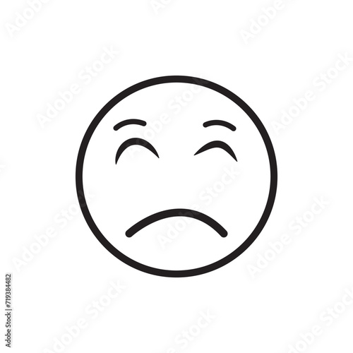 Emoticons emoji set. Emoji faces collection. Emojis flat style. Happy and sad emoji. Line smiley face  vector illustration.