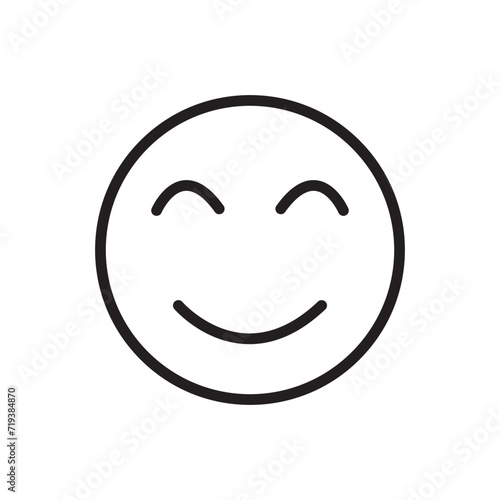 Cute smile outline thin icon, Retouch. GUI, UX design. Outline isolated user interface element for app and web.