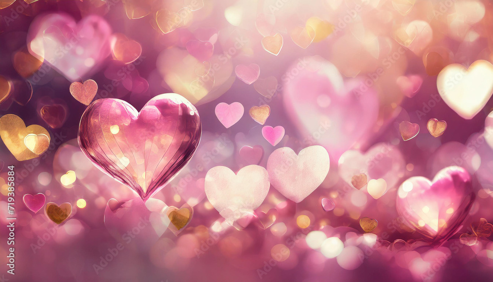 Valentine background with hearts, Valentine background, hearts background, Bokeh 
