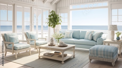Coastal Cottage Relaxed  beach-inspired designs with light colors and casual furnishings