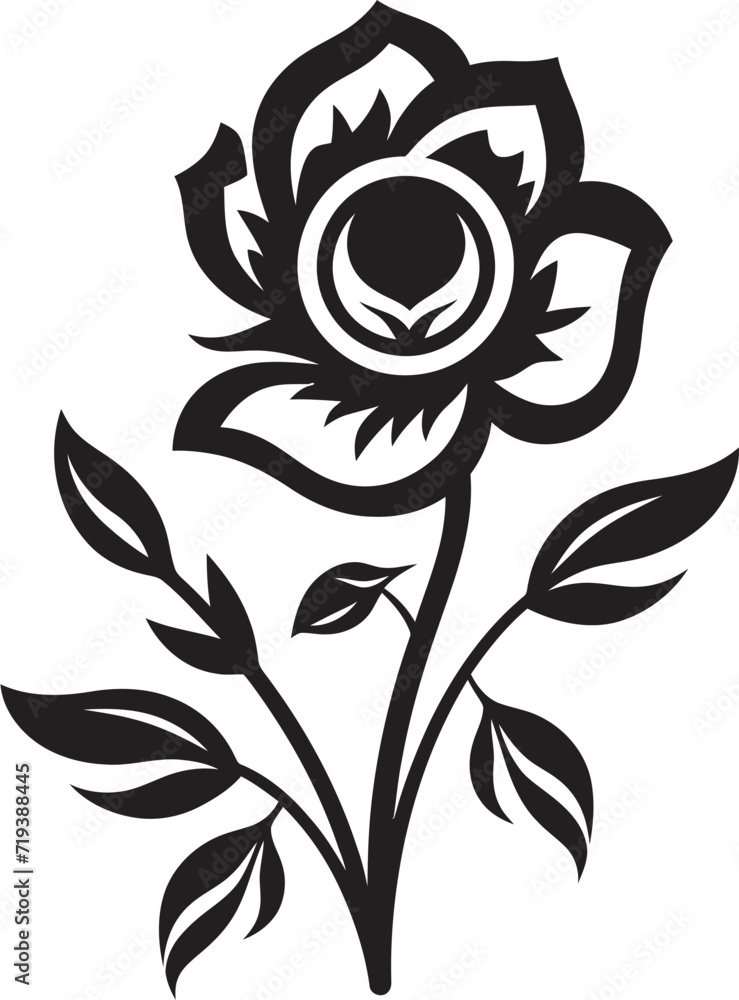 Enigmatic Floral Beauty I Mysterious Vector Floral BeautyEbony Floral Artistry Envisioned  Dark Floral Vector Art