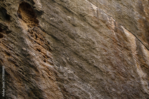 The Petroglyph Trail in Qobustan, Azerbaijan. Ancient rock engravings.