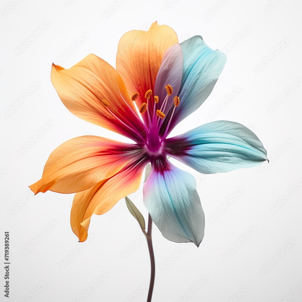 Colorful flower with a white background