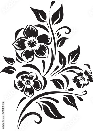 Fototapeta Naklejka Na Ścianę i Meble -  Enigmatic Elegance Dark Floral Vector ArtShadowed Sunflowers Elegant Black Floral Vectors