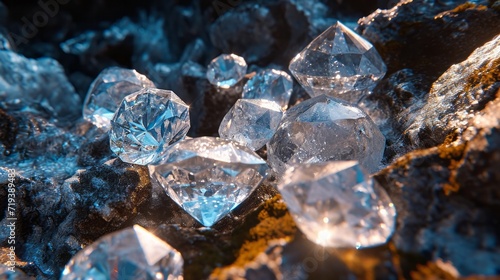 Glistening Gems: Diamonds in Natural Splendor