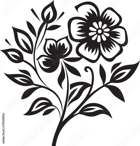 Dark Botanicals Black and White Vector FloralsEbony Bouquets Stylish Floral Vectors