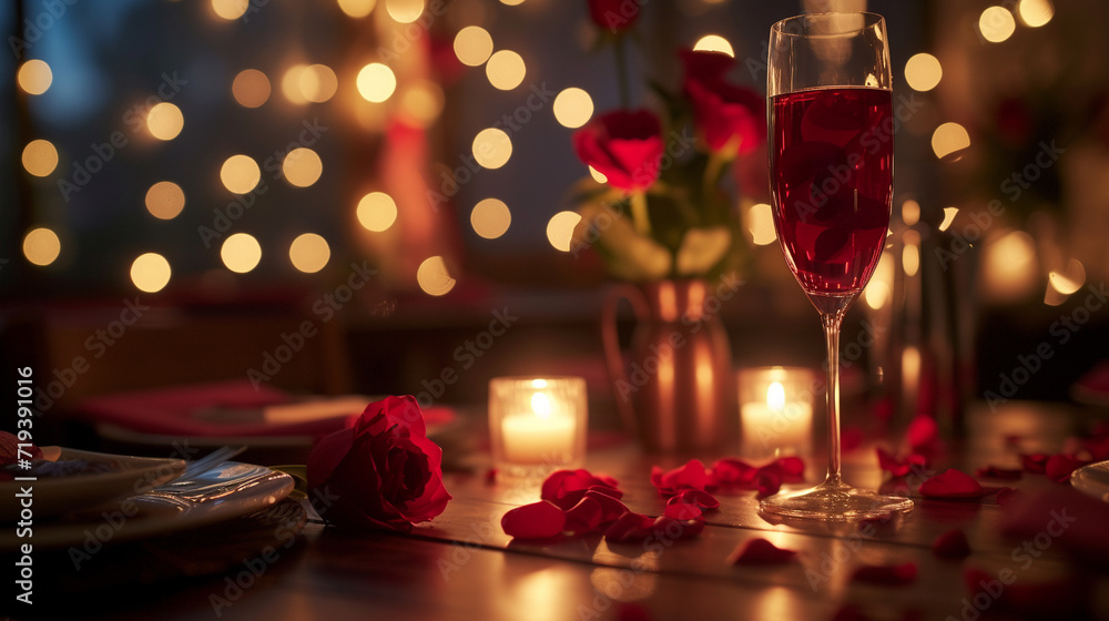 Valentines Day dinner. Romantic Evening. Valentines Day dinner. Romantic Evening.