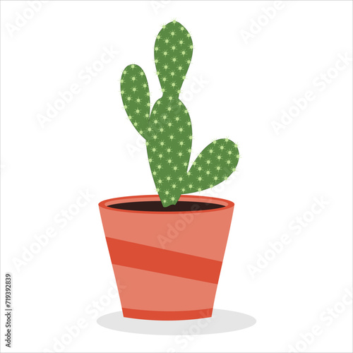 Wallpaper Mural Cactus in a flower pot on a white background. Vector illustration. Torontodigital.ca