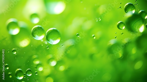 Green bubbles with a background that is not focused.