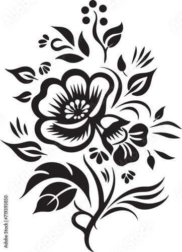 Darkened Petal Symphony VI Black Vector Petal SymphonyEbony Enigmatic Bouquets  Stylish Floral Vector Bouquets