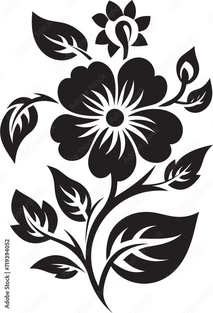 Ebony Echoes Revived X Dark Vector Floral EchoesMoonlit Floral Sonata X Stylish Black Floral Sonata