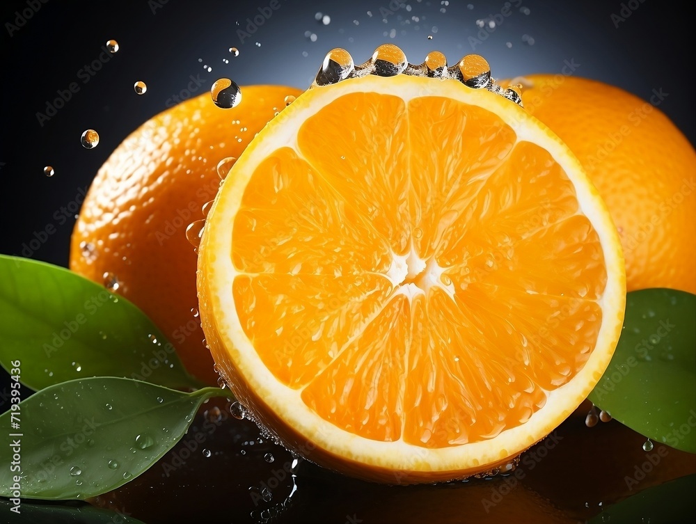 Fresh orange fruit with water droplets on it in white background Fresh orange fruit with water droplets on it in white background