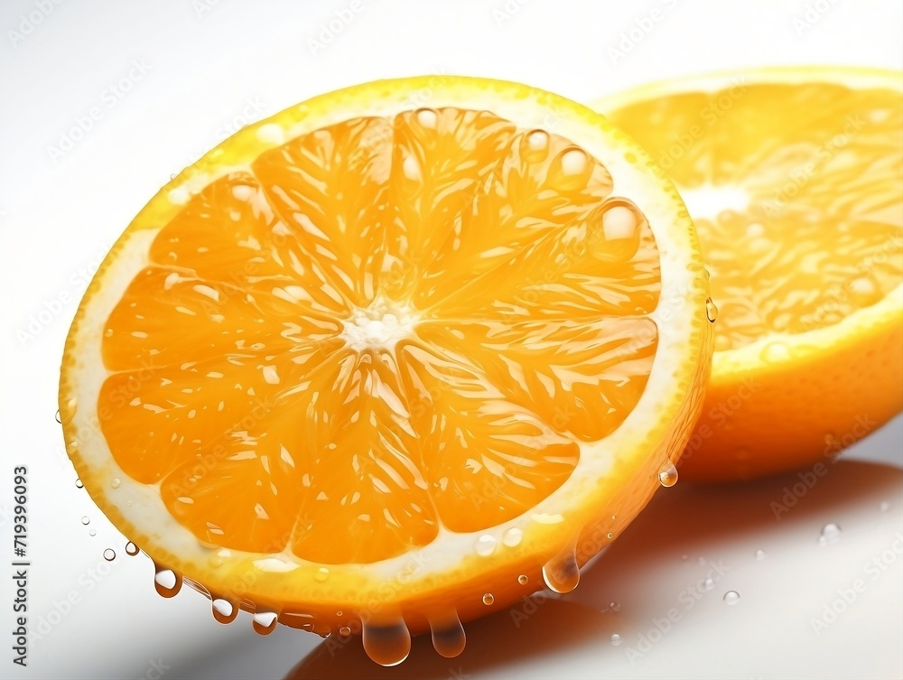 Fresh orange fruit with water droplets on it in white background Fresh orange fruit with water droplets on it in white background
