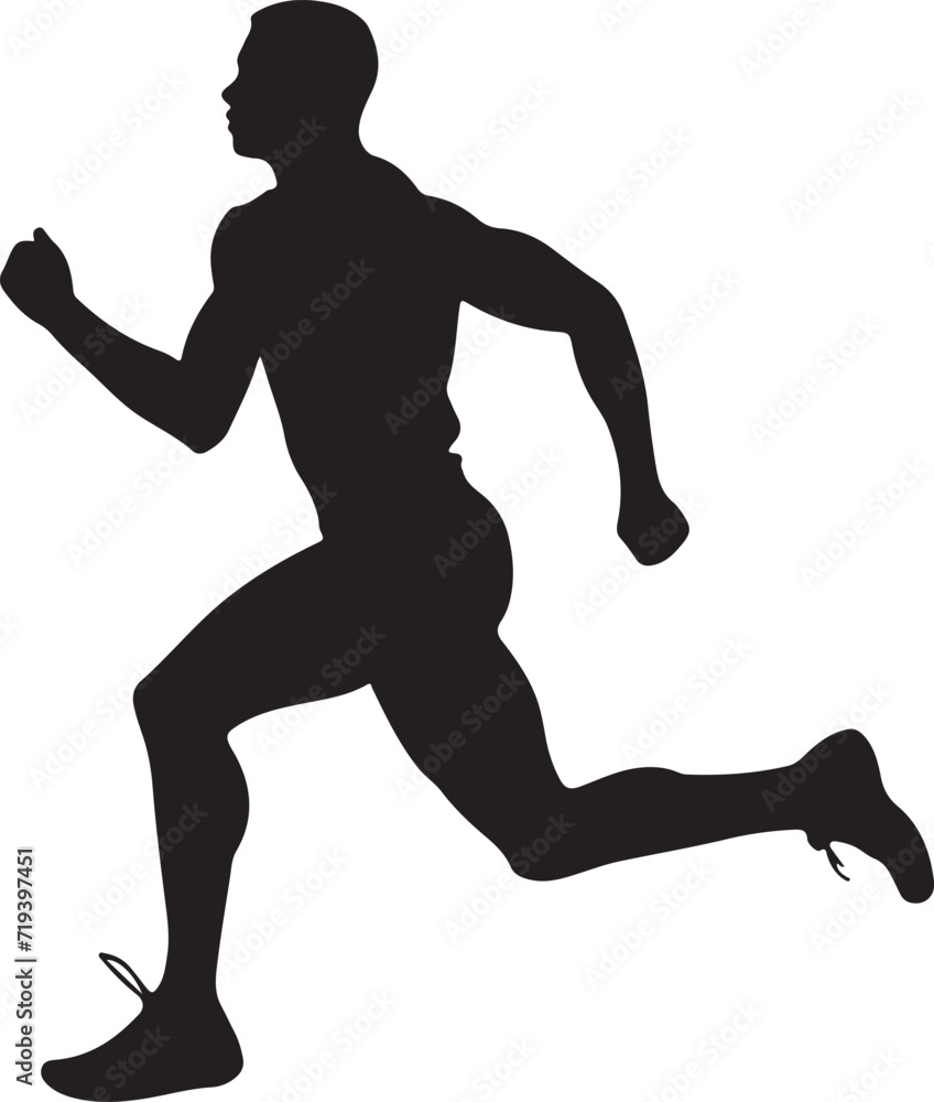 Naklejka premium running man silhouette vector illustration