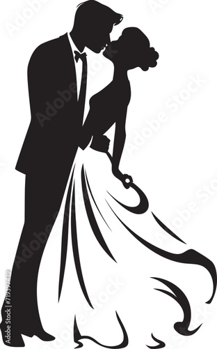 Artistic Harmony Black and White Marriage SagaMarriage in Lines Monochromatic Vector Vows