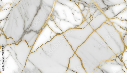 White and grey marble block texture with gold veiny pattern 