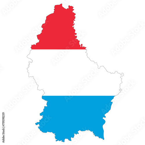 Foto Luxembourg map. Map of Luxembourg with Luxembourg flag