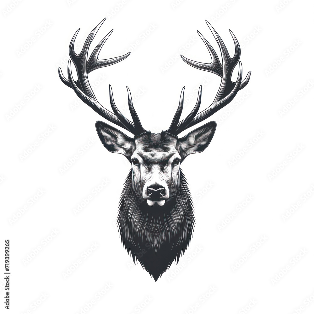 Fototapeta premium Animal Deer. Logo illustration of a Deer. Deer emblem, icon, logotype,decal, print