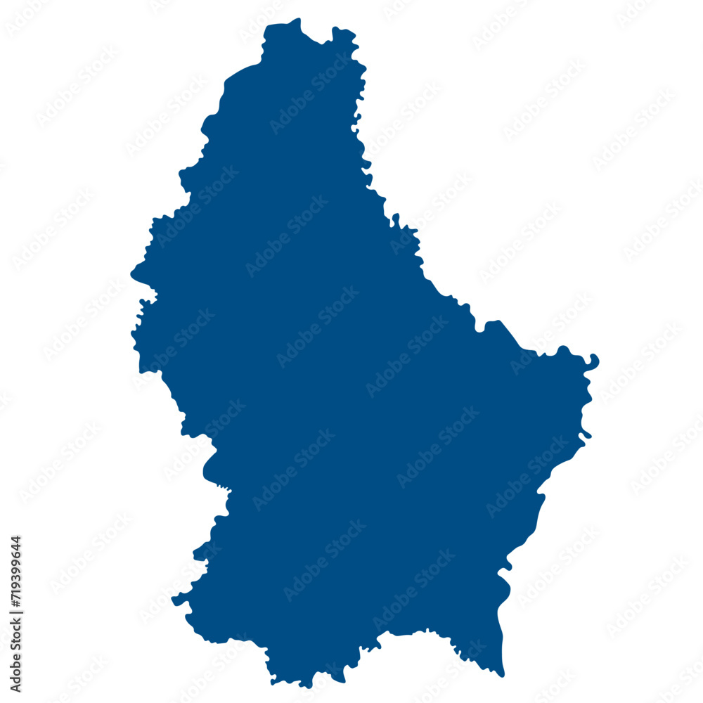Luxembourg map. Map of Luxembourg in blue color
