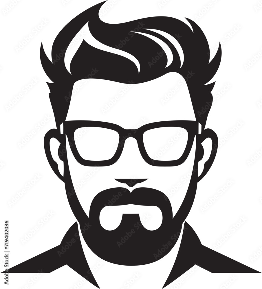Graphic Realism Black Vector PortrayalsContours of Masculine Identity Man Vector Black