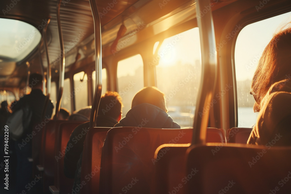 Fototapeta premium the girl gets off the train onto the platform. generative ai