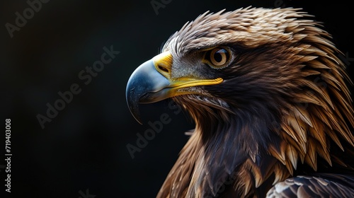 eagle, large bird of prey on a black background, art, fantasy, unusual bright predator