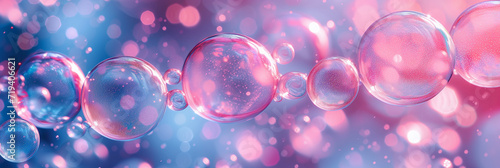 Wallpaper Mural Abstract background of pink and blue soap bubbles. Banner image. Torontodigital.ca