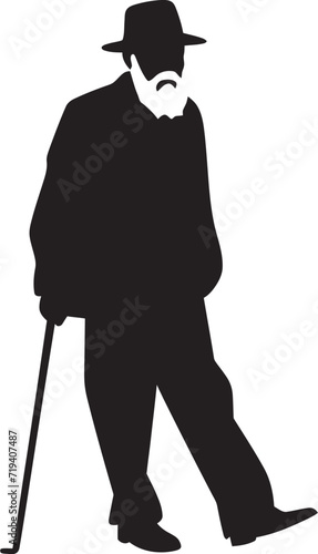 Silhouetted Realms Black Vector Masculine InsightsEthereal Shadows Man Vector in Black Portrayals