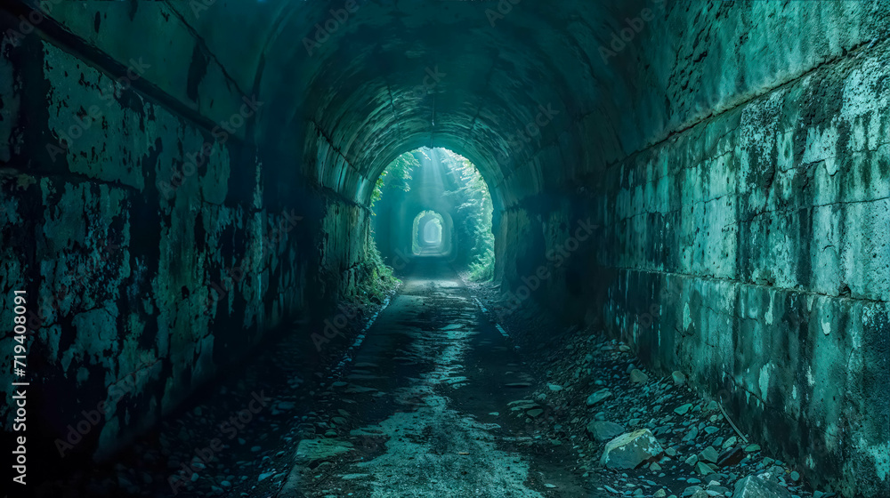 Scary Haunted Tunnel. The Haunting Whisper of Light at Tunnel's End. Perfect for Storytellers and Creators Scary Haunted Tunnel. The Haunting Whisper of Light at Tunnel's End. Perfect for Storytellers and Creators