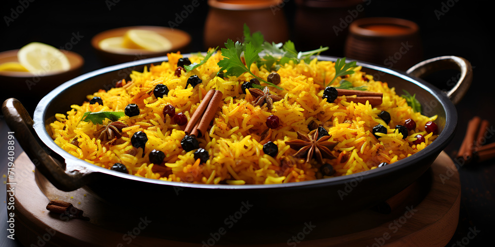 Chicken Biryani Biryani is a popular Maharashtrian food made of basmati rice and chicken meat.
