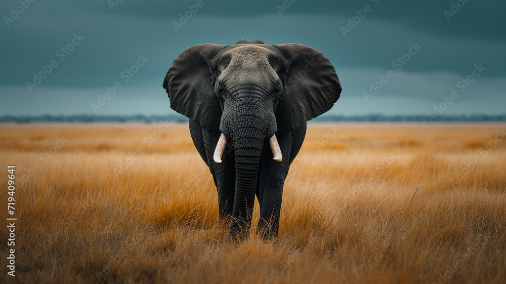 A poignant image of an endangered animal an elephant 