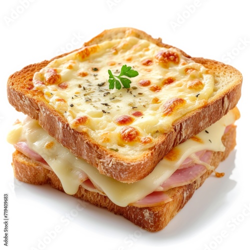 Crocque monsieur isolated on white