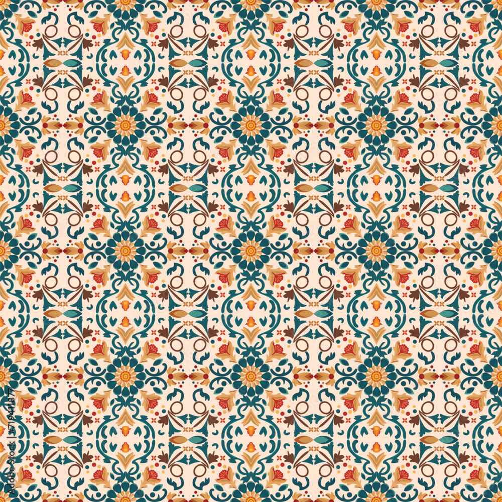 Fall autumn fabric seamless vector pattern design.