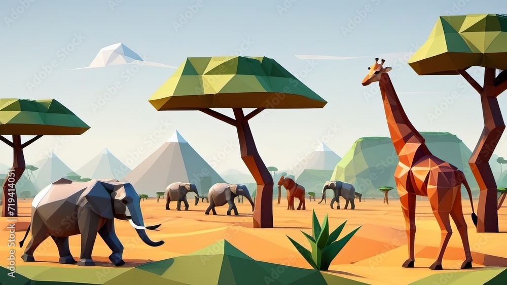 Fototapeta premium animals in the wild ai generated