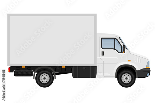 small truck van lorry for transportation of cargo goods stock vector illustration